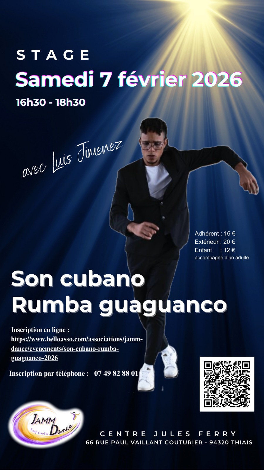 Affiche pour l'événement : Stage : Son cubano Rumba guaguanco