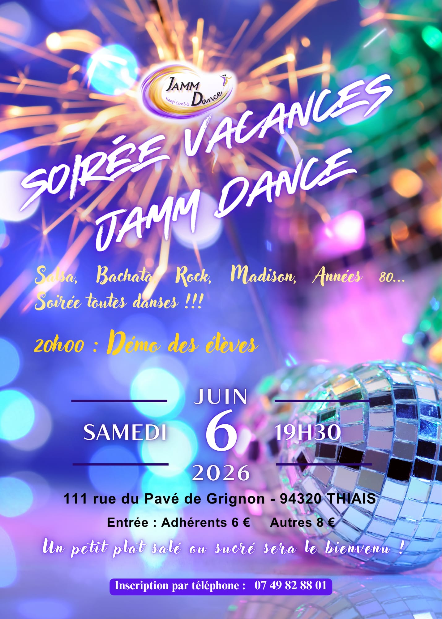 Affiche pour l'événement : Soiree Vacances JAMM Dance